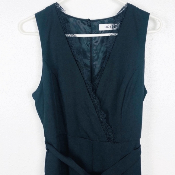 DO+BE | Black Lace Faux Wrap Tie Waist Jumpsuit S - Picture 5 of 7